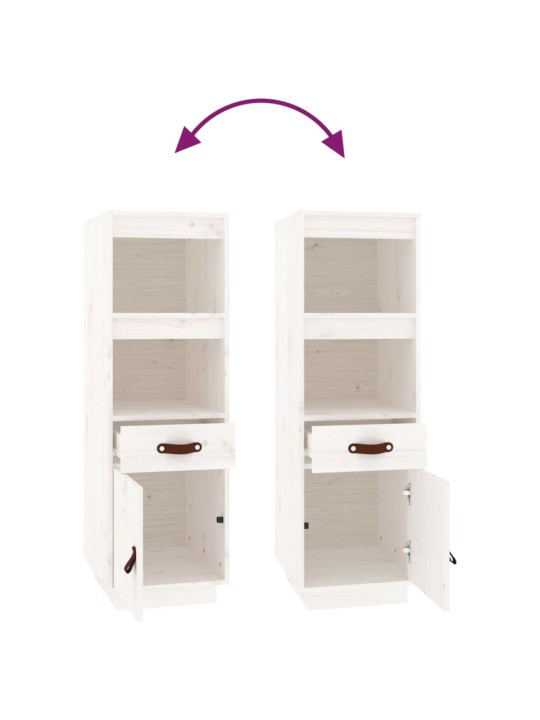 Skříň highboard bílá 34x40x108,5 cm masivní borové dřevo