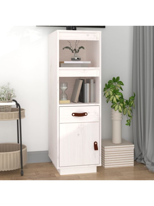 Skříň highboard bílá 34x40x108,5 cm masivní borové dřevo