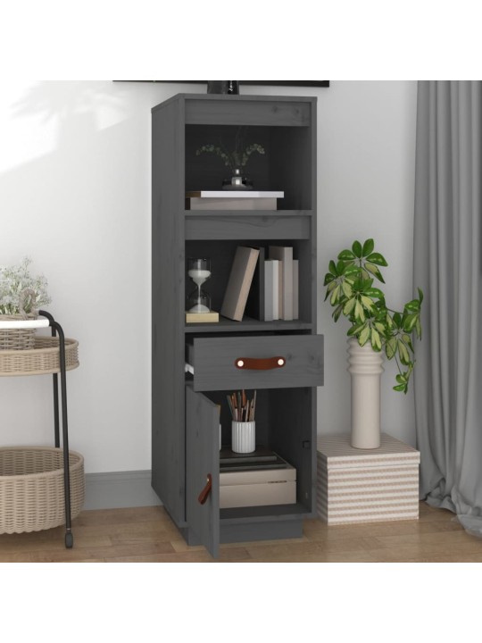 Skříň highboard šedá 34x40x108,5 cm masivní borové dřevo