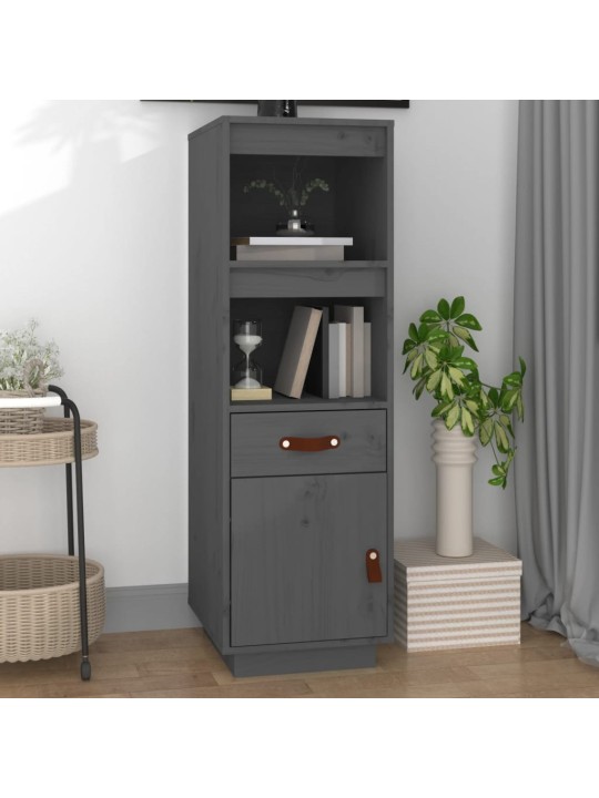 Skříň highboard šedá 34x40x108,5 cm masivní borové dřevo