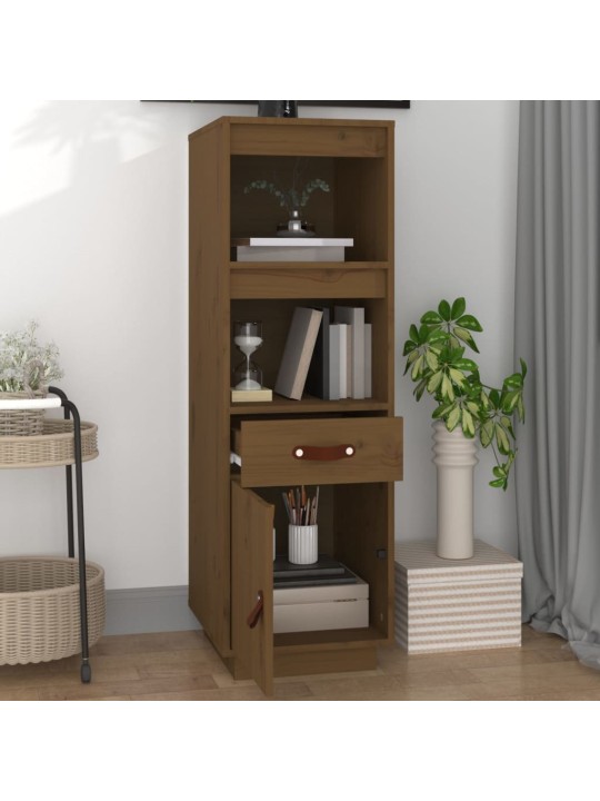 Skříň highboard medově hnědá 34x40x108,5 cm masivní borovice