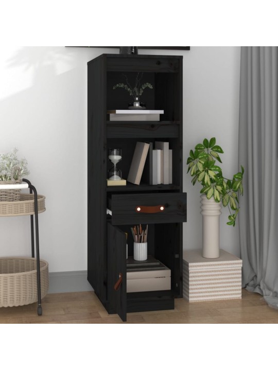 Skříň highboard černá 34x40x108,5 cm masivní borové dřevo
