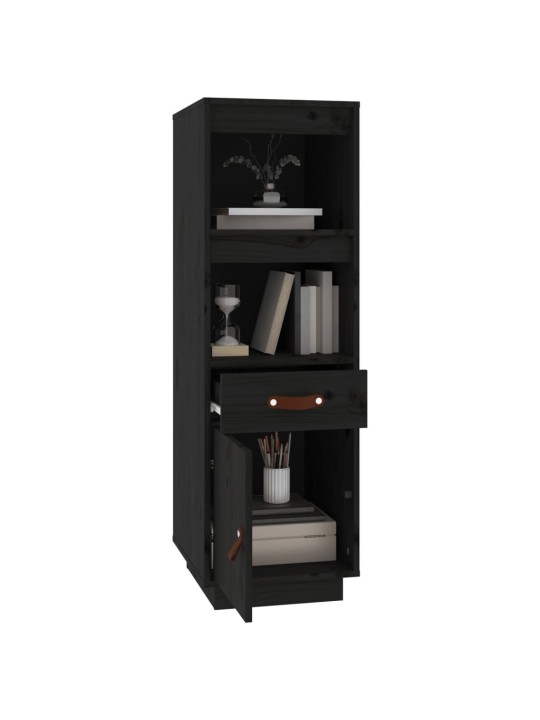 Skříň highboard černá 34x40x108,5 cm masivní borové dřevo