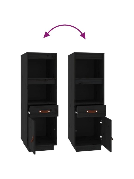 Skříň highboard černá 34x40x108,5 cm masivní borové dřevo
