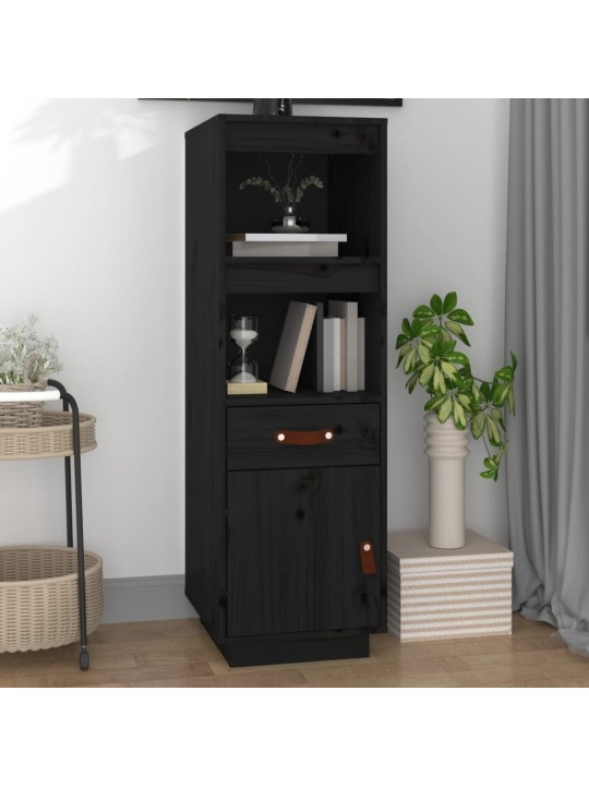 Skříň highboard černá 34x40x108,5 cm masivní borové dřevo