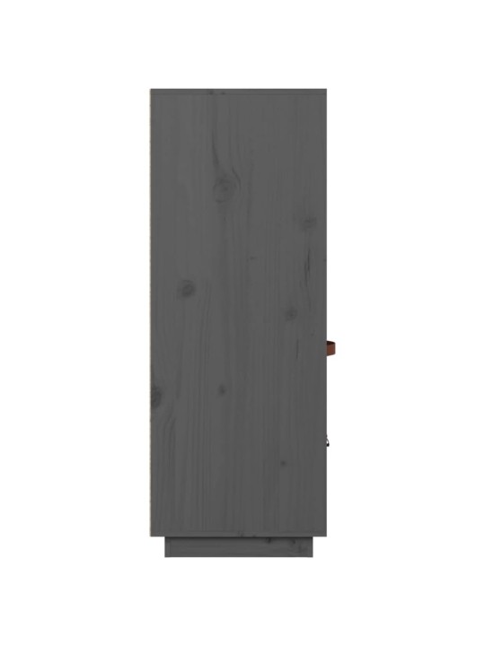 Skříň highboard šedá 67 x 40 x 108,5 cm masivní borové dřevo