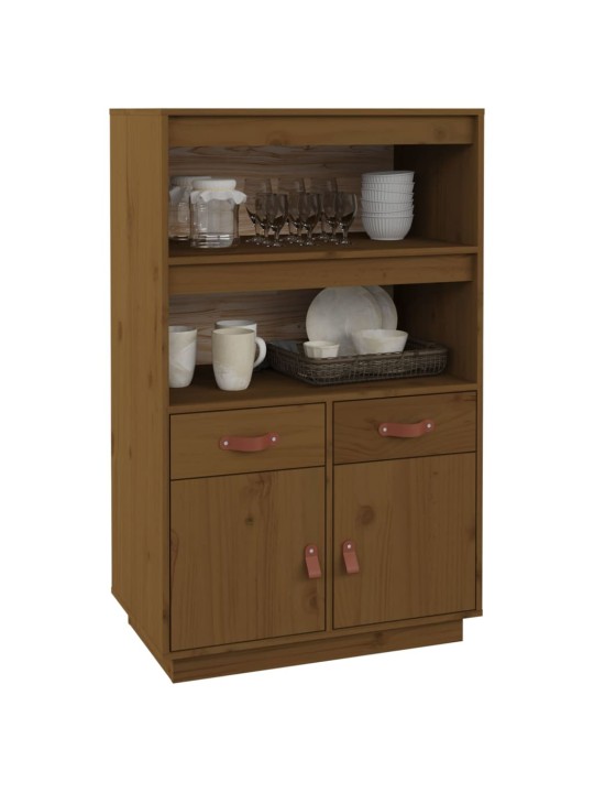 Skříň highboard medově hnědá 67x40x108,5 cm masivní borovice