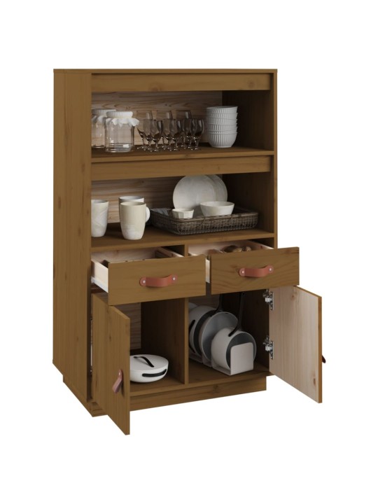 Skříň highboard medově hnědá 67x40x108,5 cm masivní borovice