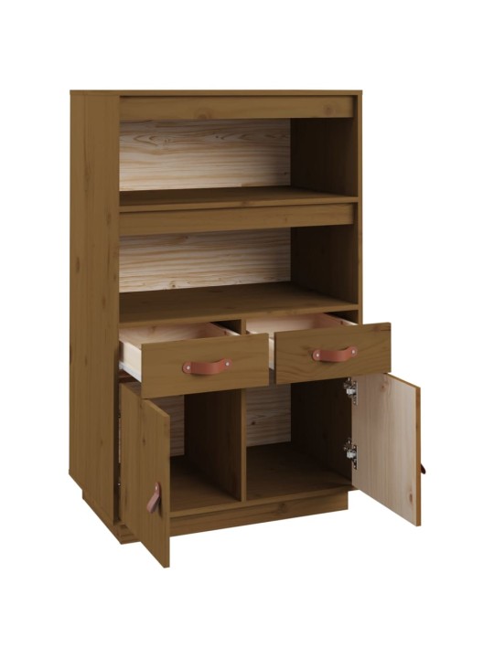 Skříň highboard medově hnědá 67x40x108,5 cm masivní borovice