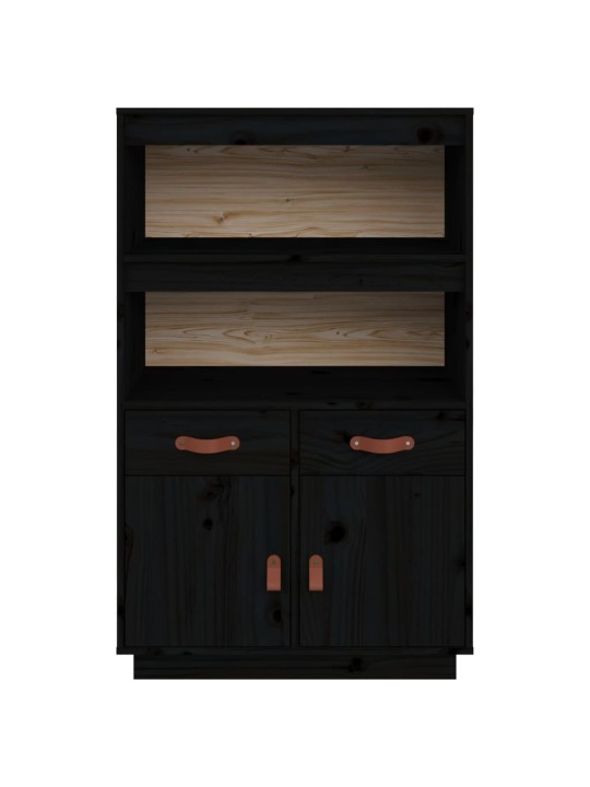 Skříň highboard černá 67 x 40 x 108,5 cm masivní borové dřevo