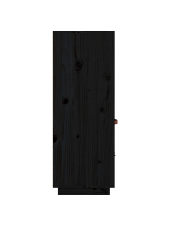 Skříň highboard černá 67 x 40 x 108,5 cm masivní borové dřevo