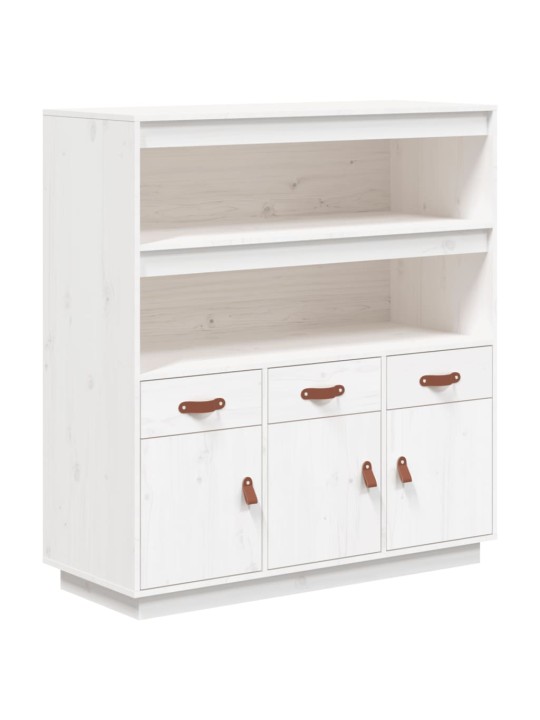 Skříň highboard bílá 100 x 40 x 108,5 cm masivní borové dřevo