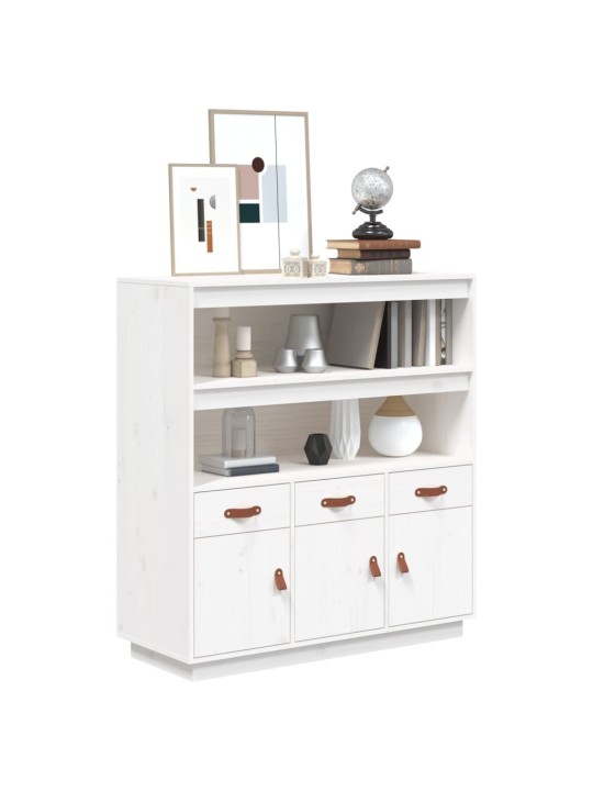 Skříň highboard bílá 100 x 40 x 108,5 cm masivní borové dřevo