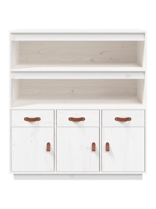 Skříň highboard bílá 100 x 40 x 108,5 cm masivní borové dřevo