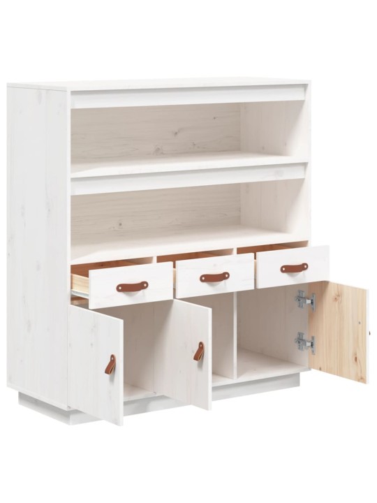 Skříň highboard bílá 100 x 40 x 108,5 cm masivní borové dřevo