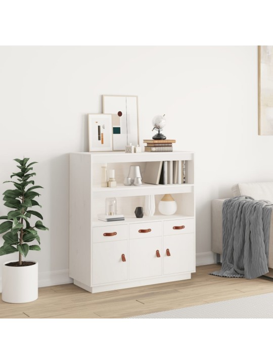 Skříň highboard bílá 100 x 40 x 108,5 cm masivní borové dřevo