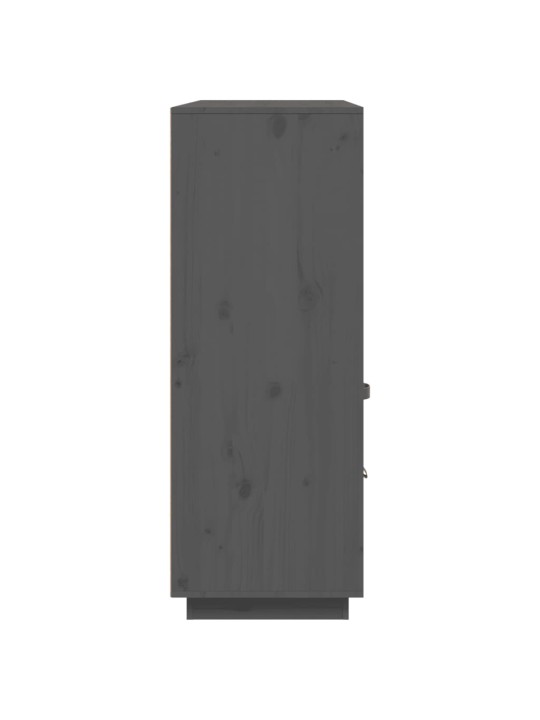 Skříň highboard šedá 100x40x108,5 cm masivní borové dřevo