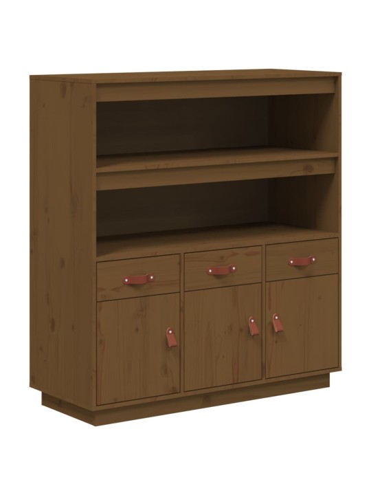 Skříň highboard medově hnědá 100x40x108,5 cm masivní borovice