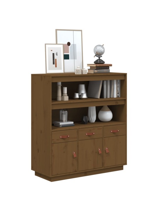 Skříň highboard medově hnědá 100x40x108,5 cm masivní borovice