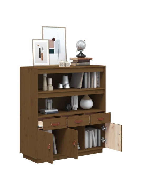 Skříň highboard medově hnědá 100x40x108,5 cm masivní borovice