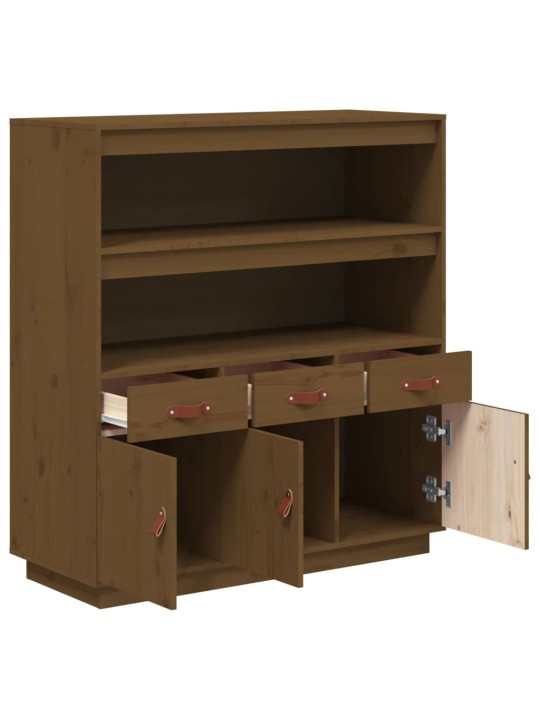 Skříň highboard medově hnědá 100x40x108,5 cm masivní borovice