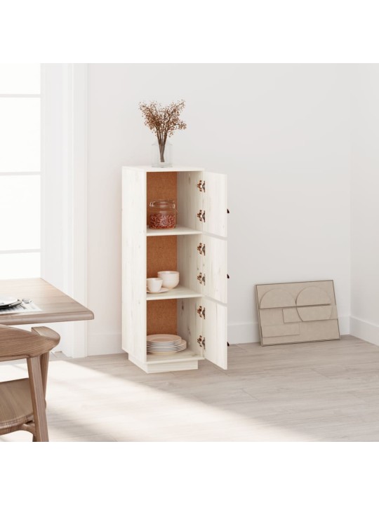 Skříň highboard bílá 34x40x108,5 cm masivní borové dřevo
