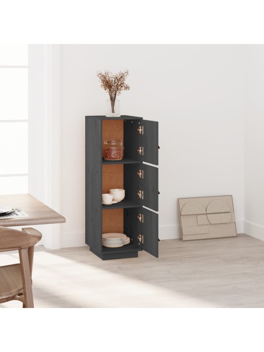 Skříň highboard šedá 34x40x108,5 cm masivní borové dřevo