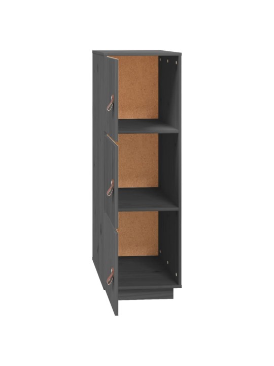 Skříň highboard šedá 34x40x108,5 cm masivní borové dřevo