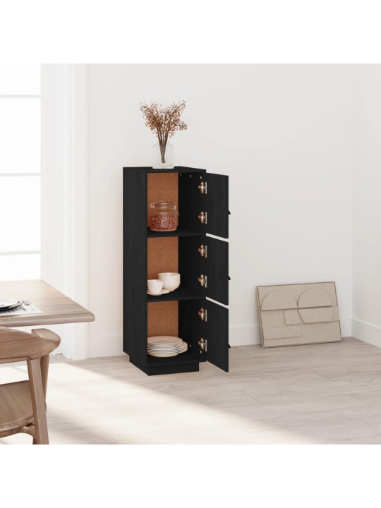 Skříň highboard černá 34x40x108,5 cm masivní borové dřevo