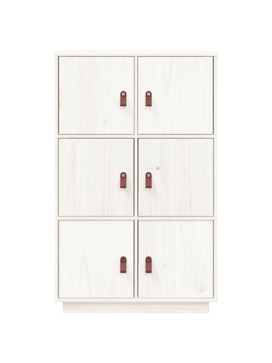 Skříň highboard bílá 67 x 40 x 108,5 cm masivní borové dřevo