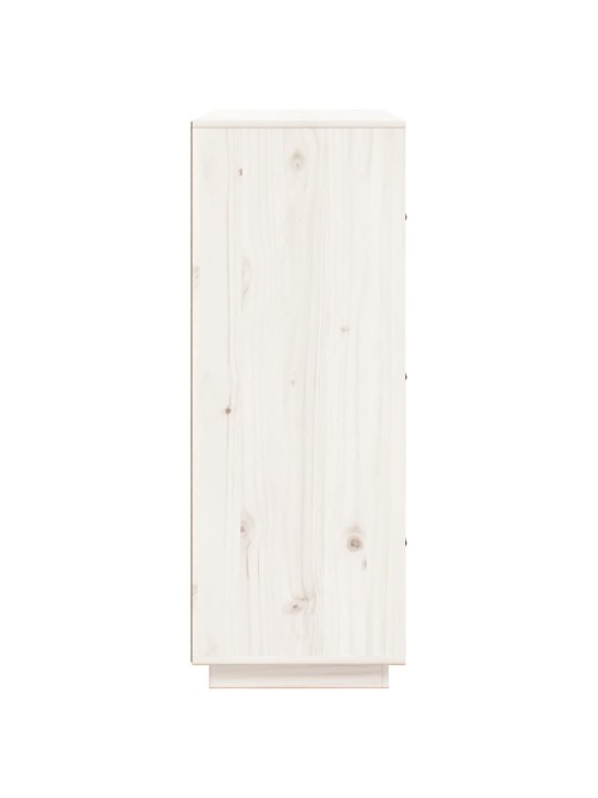 Skříň highboard bílá 67 x 40 x 108,5 cm masivní borové dřevo