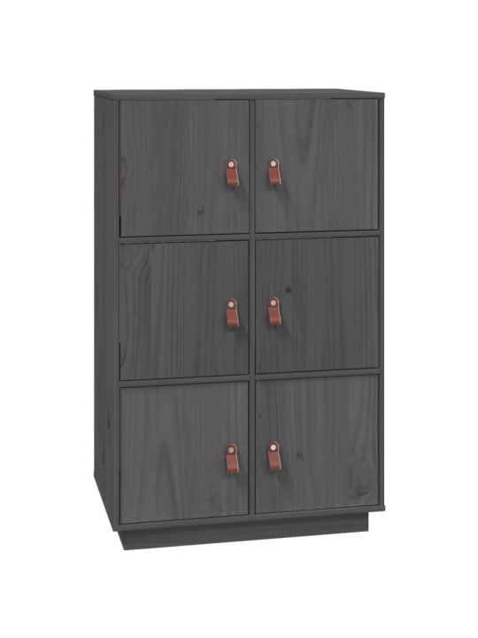 Skříň highboard šedá 67 x 40 x 108,5 cm masivní borové dřevo