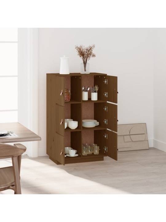 Skříň highboard medově hnědá 67x40x108,5 cm masivní borovice
