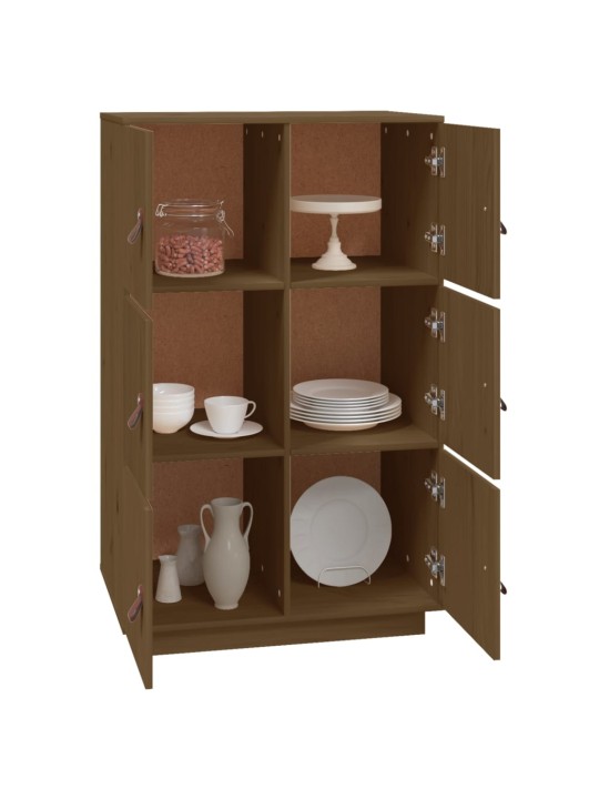 Skříň highboard medově hnědá 67x40x108,5 cm masivní borovice