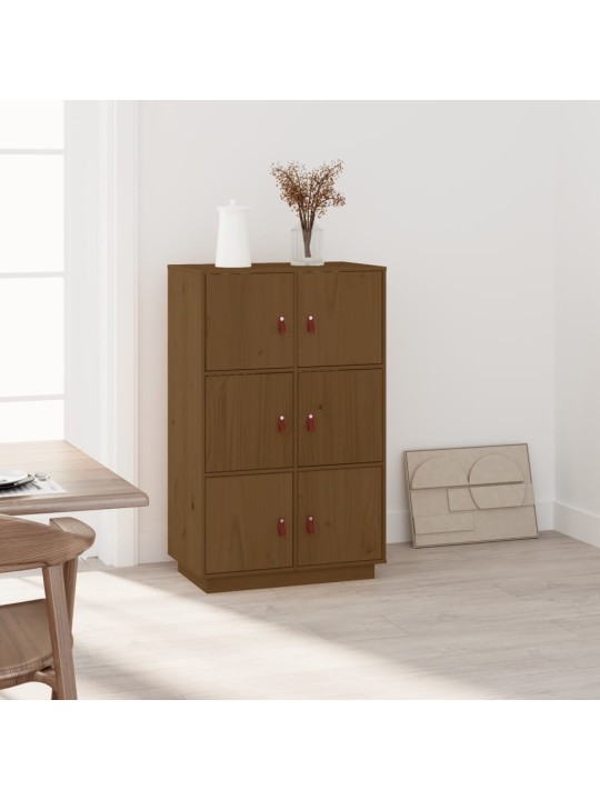Skříň highboard medově hnědá 67x40x108,5 cm masivní borovice