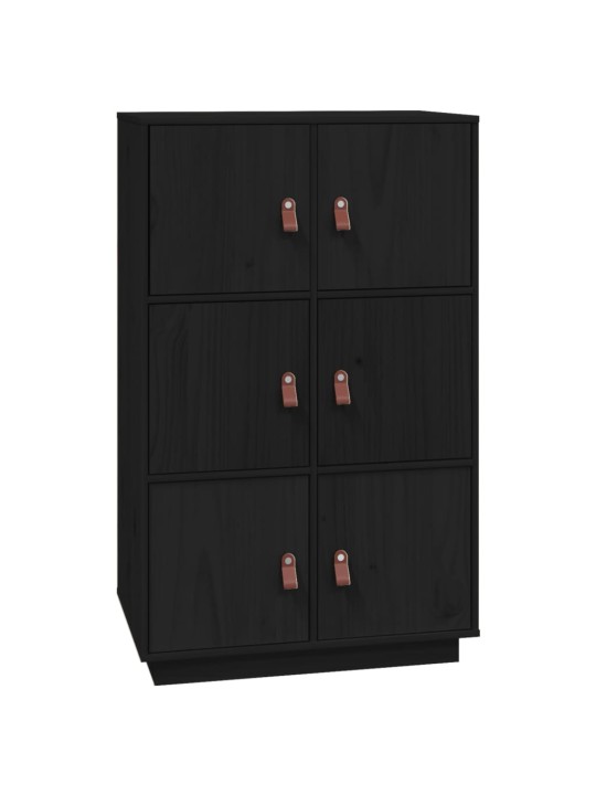 Skříň highboard černá 67 x 40 x 108,5 cm masivní borové dřevo