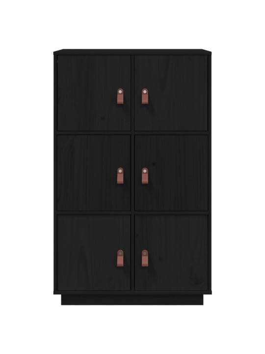 Skříň highboard černá 67 x 40 x 108,5 cm masivní borové dřevo