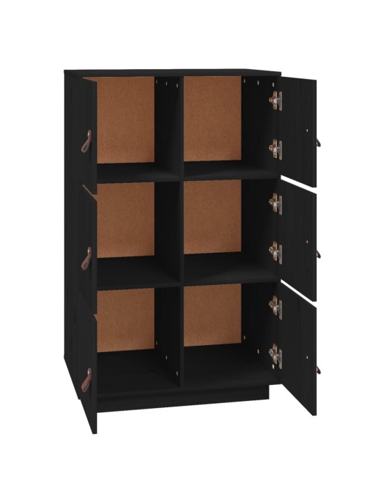 Skříň highboard černá 67 x 40 x 108,5 cm masivní borové dřevo