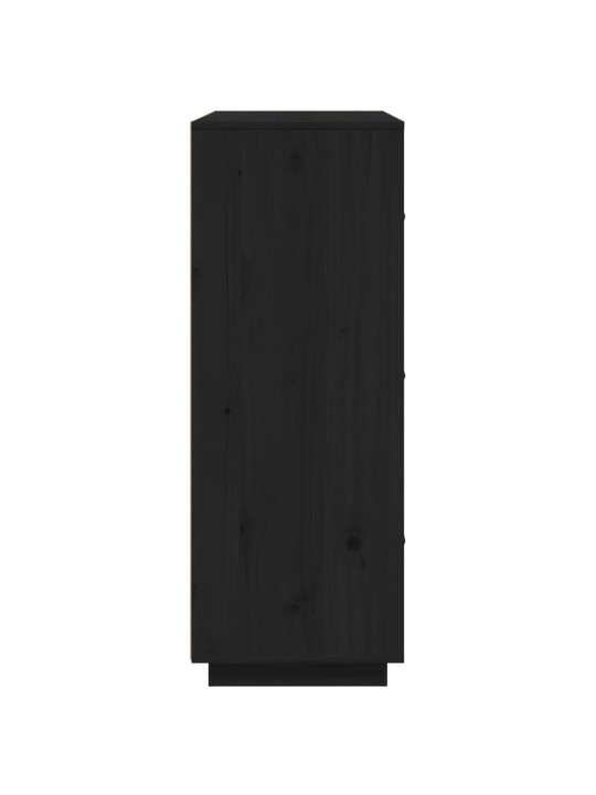 Skříň highboard černá 67 x 40 x 108,5 cm masivní borové dřevo