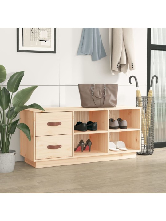 Lavice s botníkem 100 x 34 x 45 cm masivní borové dřevo