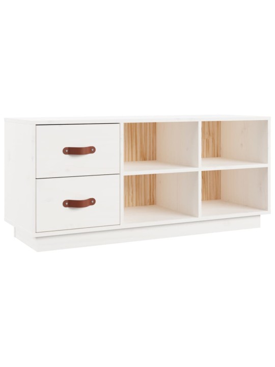 Lavice s botníkem bílá 100 x 34 x 45 cm masivní borové dřevo