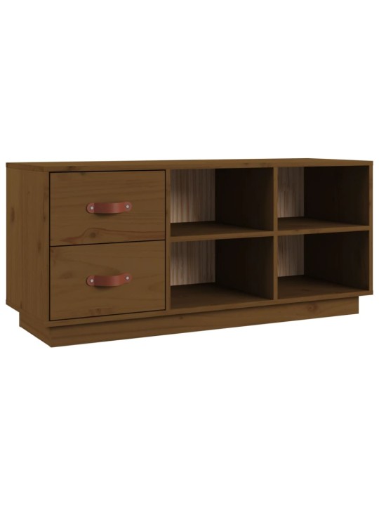 Lavice s botníkem medově hnědá 110x34x45 cm masivní borovice