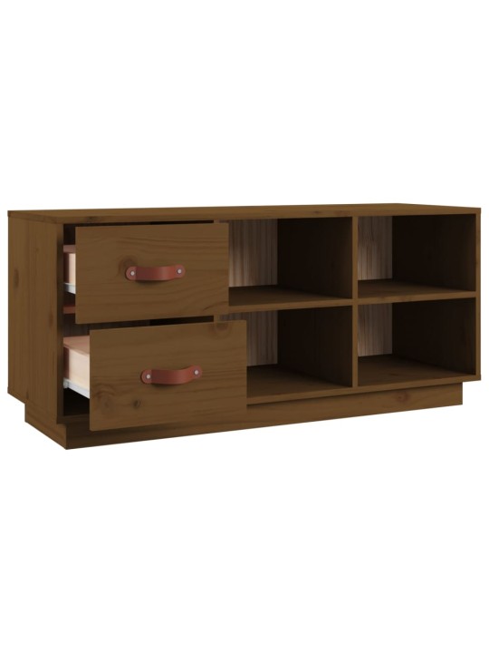 Lavice s botníkem medově hnědá 110x34x45 cm masivní borovice
