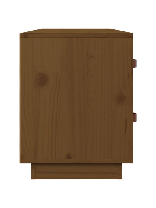 Lavice s botníkem medově hnědá 110x34x45 cm masivní borovice