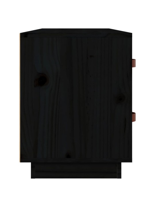 Lavice s botníkem černá 100 x 34 x 45 cm masivní borové dřevo