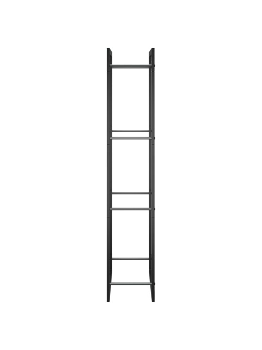 Stojan na palivové dřevo matný černý 50x28x132 cm ocel