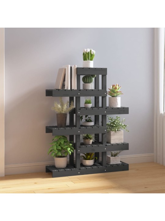 Stojan na rostliny šedý 85x25x109,5 cm masivní borové dřevo