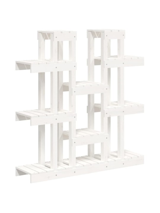 Stojan na rostliny bílý 104,5x25x109,5 cm masivní borové dřevo