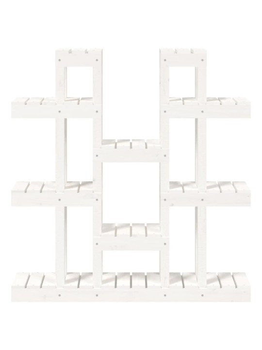 Stojan na rostliny bílý 104,5x25x109,5 cm masivní borové dřevo