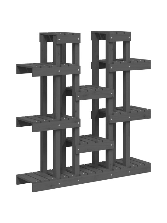 Stojan na rostliny šedý 104,5x25x109,5 cm masivní borové dřevo